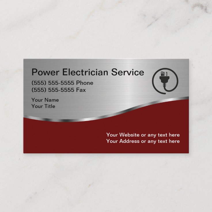 Modern Unique Electrician Business Card | Zazzle