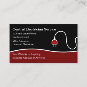 Modern Unique Electrician Business Cards