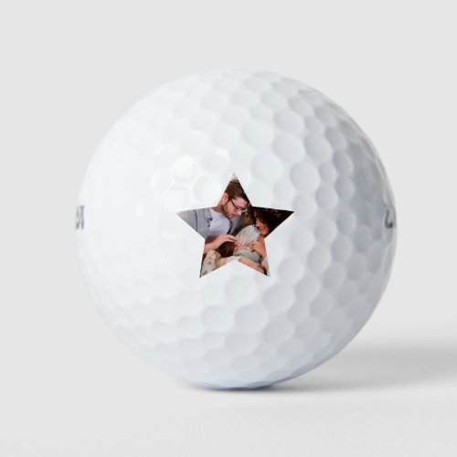Modern Unique Fathers day Five star Dad 1 photo Golf Balls
