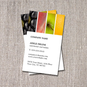 Modern Unique Fruits Nutritionist Trainer Business Card