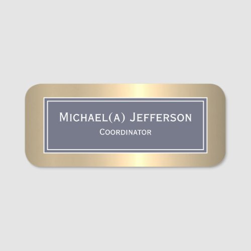 Modern Unique Gold  Delft Dark Blue Chic Identity Name Tag