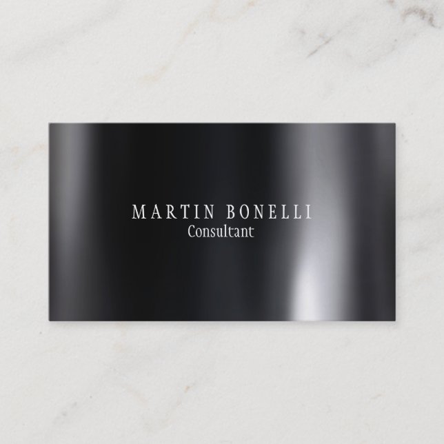 Modern Unique Grey Plain Clean Business Card (Front)