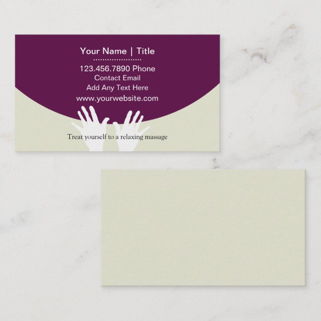 Modern Unique Massage Business Cards (Front/Back)