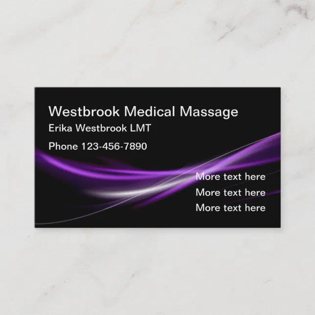 Modern Unique Massage Therapist Business Card Zazzle