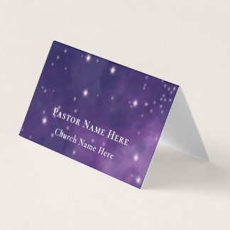 Modern Unique Nebula Custom Text QR Code Pastor Business Card