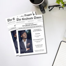 Modern unique newspaper photo graduation