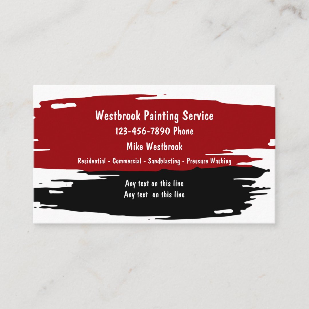 Modern Unique Painting Service Business Card Zazzle