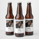 Modern Unique Photo Be My Bridesmaid Proposal  Beer Bottle Label<br><div class="desc">Pop the question with this modern bridesmaid proposal beer label! Easily customize with your own photo and your bridesmaid's name.</div>