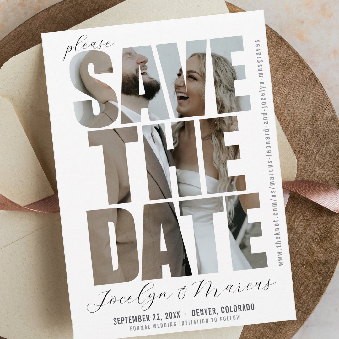 Modern Unique Photo Simple Wedding Save the Date