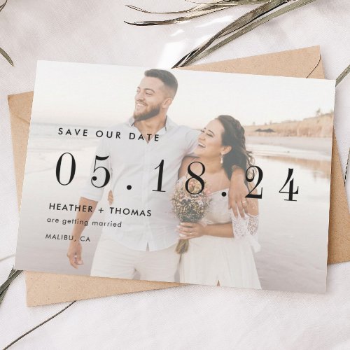 Modern Unique Photo Wedding Save Our Date Save The Date