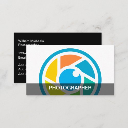 Modern Unique Photographer Business Cards