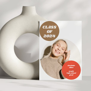 Modern Unique Retro Aesthetic Photo Graduation Announcement