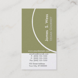 Modern Unique Sage Green  w Half Circle Modern Business Card