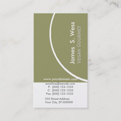 Customizable Modern Unique Sage Green  w Half Circle Modern Business Card Templates