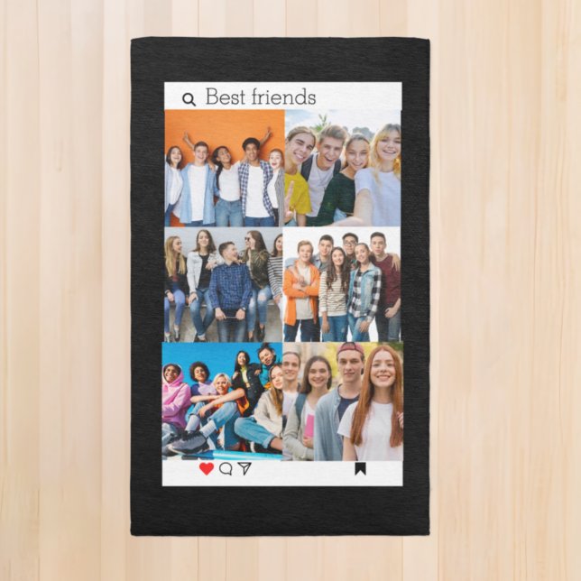 Modern unique  social media photo collage  rug (Creator Uploaded)
