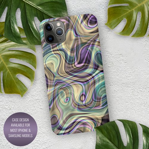 Modern Unique Stylish Marble Swirls Art Motif iPhone 11Pro Max Case