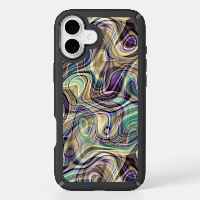 Modern Unique Stylish Marble Swirls Art Motif Speck iPhone Case (Front)