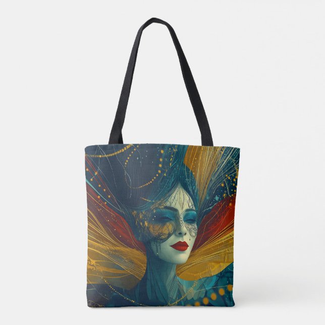 Modern Unique Trendy Cool Fantasy Woman Tote Bag (Back)