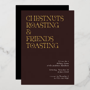 Modern Unique Typography Holiday Soiree Invitation