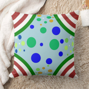 Modern & Unique White, Green, Light Blue, Brown  Throw Pillow