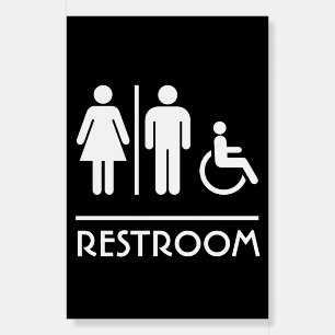 Modern Unisex Restroom Sign for Business Door