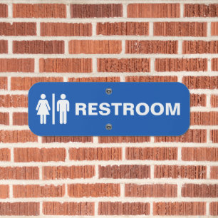 Modern Unisex Restroom Sign for Business Door