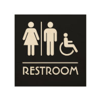 Modern Unisex Restroom Sign for Business Door