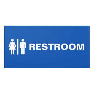 Modern Unisex Restroom Sign for Business Door