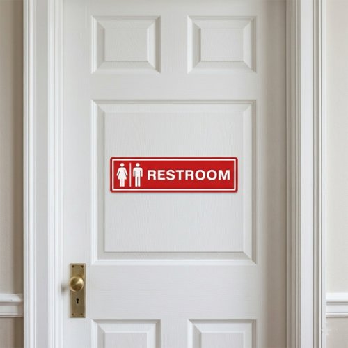 Modern Unisex Restroom Sign for Business Door Bumper Sticker