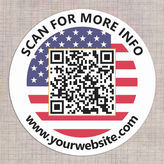 Modern United States QR Code Sticker American Flag (Creator Uploaded)