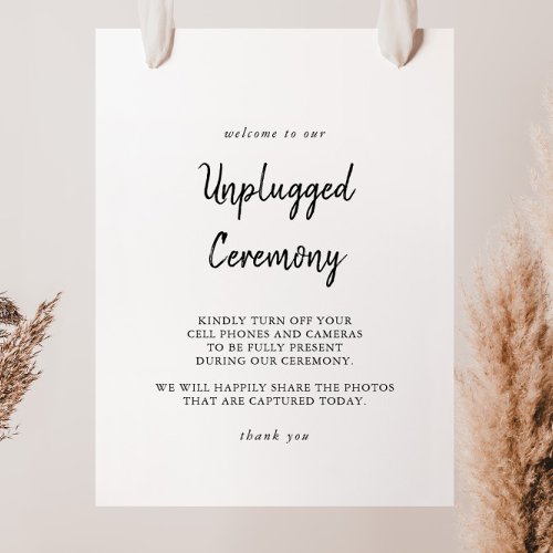 Modern Unplugged Ceremony Sign