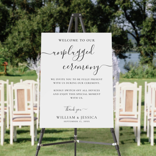 Modern Unplugged Ceremony Wedding Foam Board