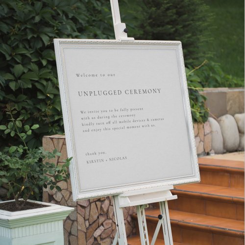 Modern Unplugged Ceremony Wedding Sign