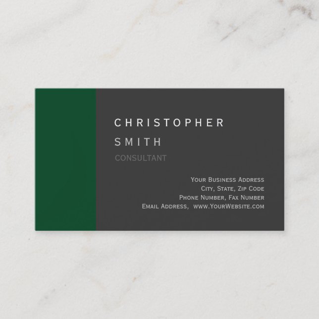 Modern Up Forest Green Gray Standard Business Card (Front)