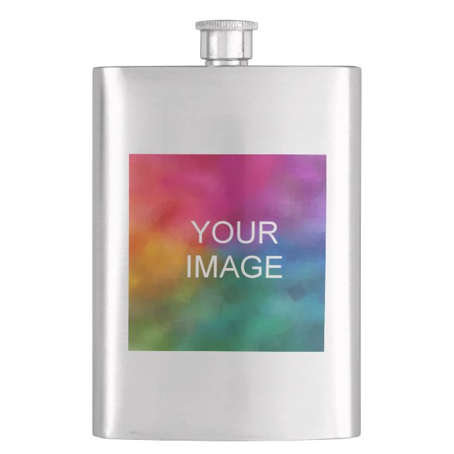 Modern Upload Photo Image Or Logo Best Dad Flask (Front)