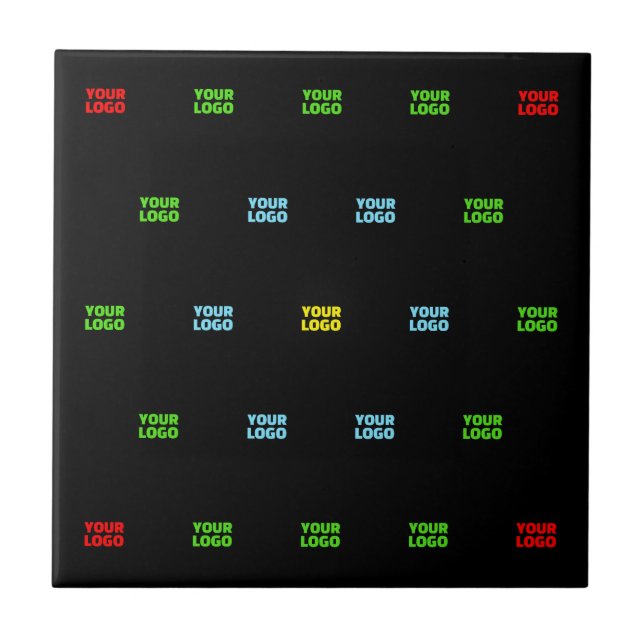 Modern Uploaded Logo or Image Pattern Template  Ceramic Tile (Front)