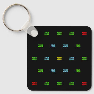 Modern Uploaded Logo or Image Pattern Template Keychain