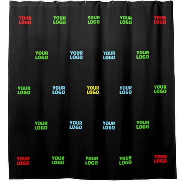 Modern Uploaded Logo or Image Pattern Template  Shower Curtain (Front)