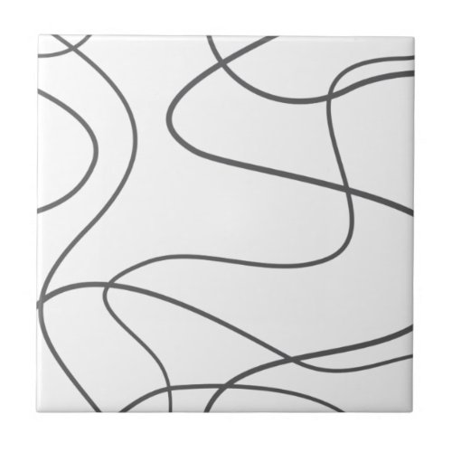 Modern urban abstract pattern Curvy wavy lines Ceramic Tile