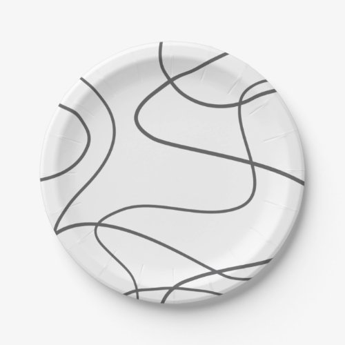 Modern urban abstract pattern Curvy wavy lines Paper Plates