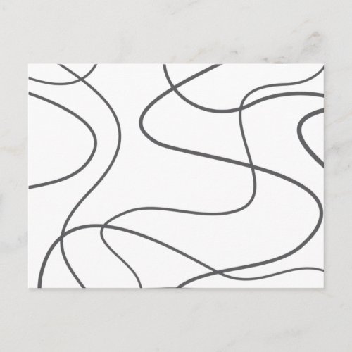 Modern urban abstract pattern Curvy wavy lines Postcard