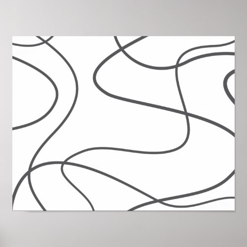 Modern urban abstract pattern Curvy wavy lines Poster