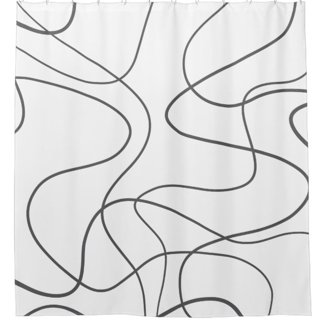 Modern, urban, abstract pattern. Curvy, wavy lines Shower Curtain (Front)