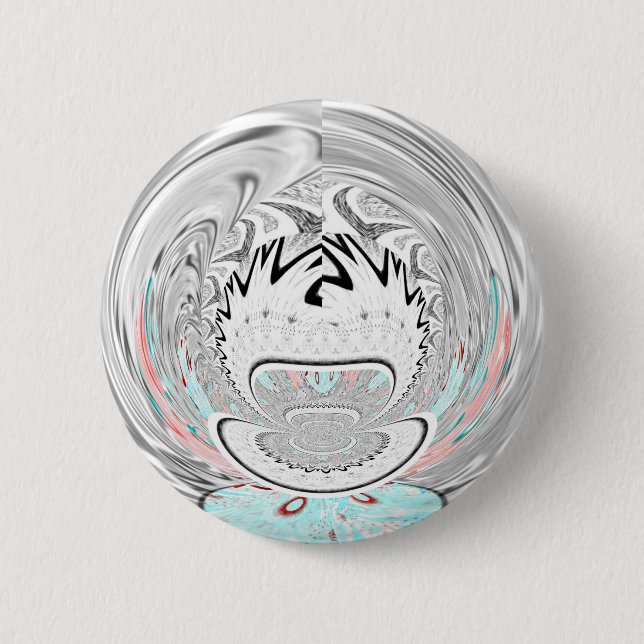 Modern Urban Ash Gray Flora Abstract Pattern Art  Button (Front)