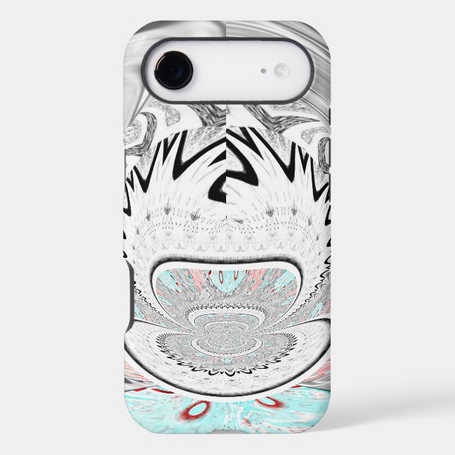Modern Urban Ash Gray Flora Abstract Pattern Art  Case-Mate iPhone Case (Back)