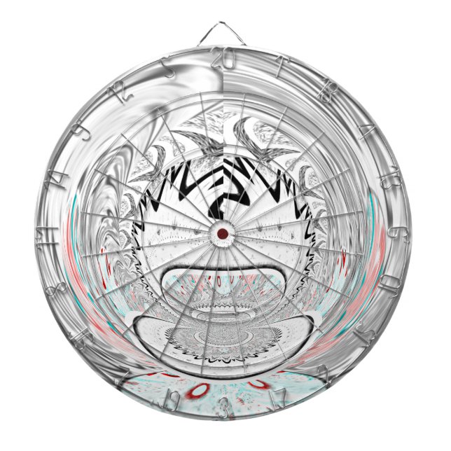 Modern Urban Ash Gray Flora Abstract Pattern Art  Dartboard (Front)