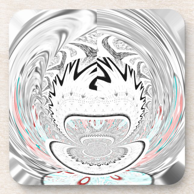 Modern Urban Ash Gray Flora Abstract Pattern Art  Drink Coaster (Front)