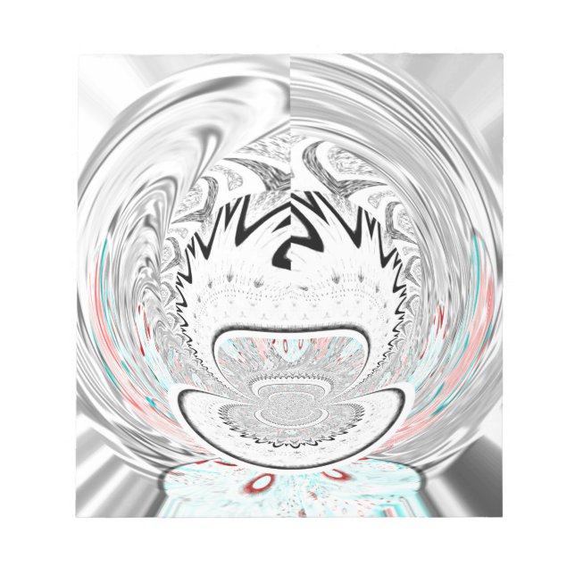 Modern Urban Ash Gray Flora Abstract Pattern Art  Notepad (Front)