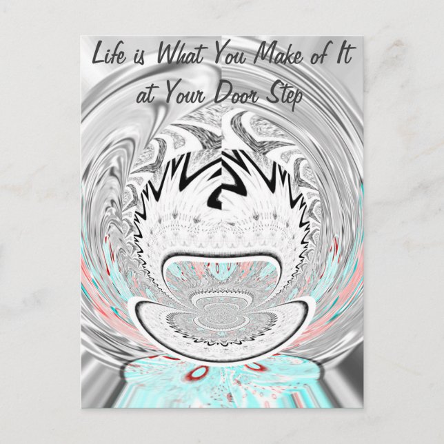 Modern Urban Ash Gray Flora Abstract Pattern Art  Postcard (Front)