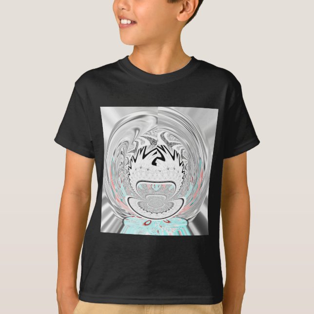 Modern Urban Ash Gray Flora Abstract Pattern Art  T-Shirt (Front)
